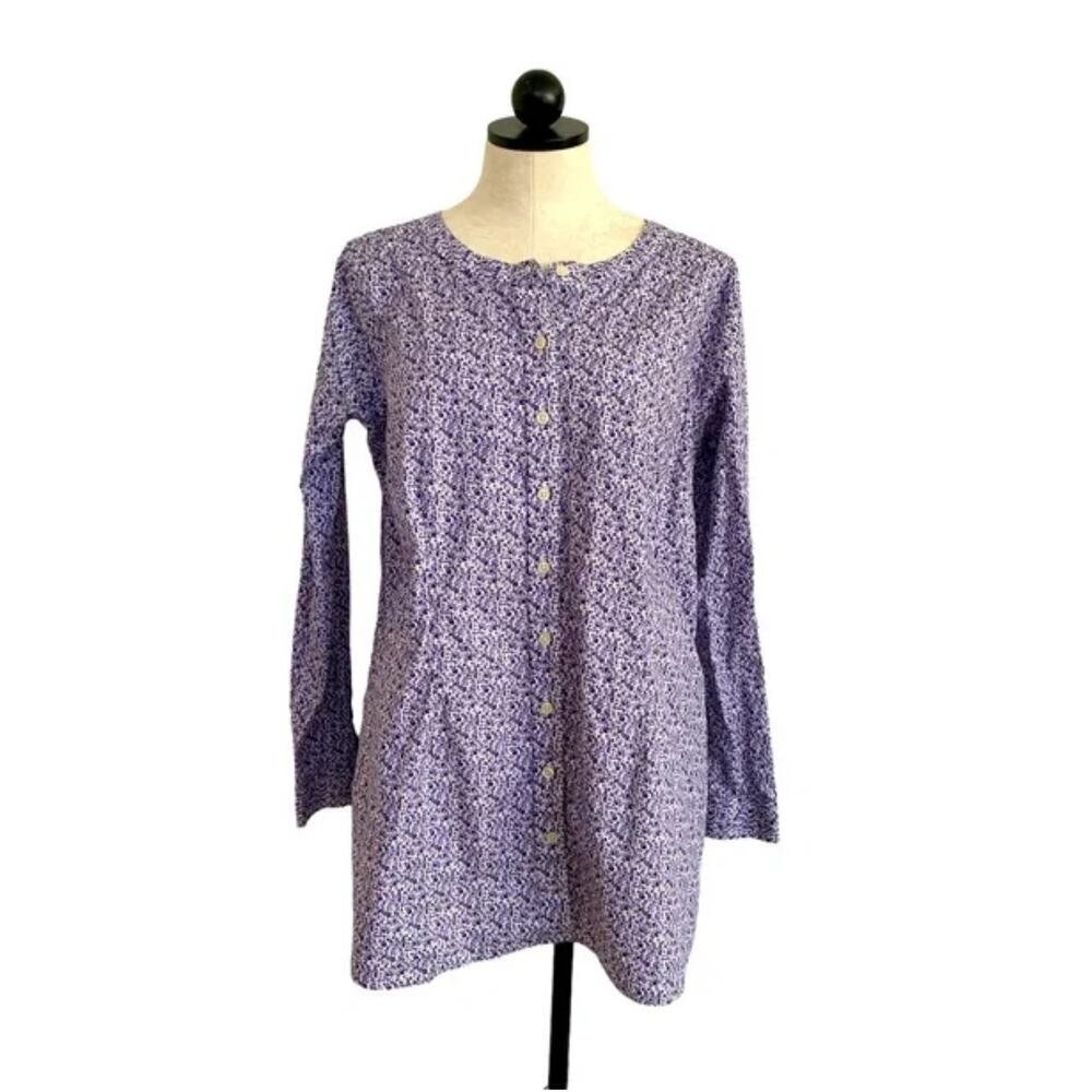 XS Duluth Trading Wrinklefighter Button Down Long Sleeve Tunic Top pocket